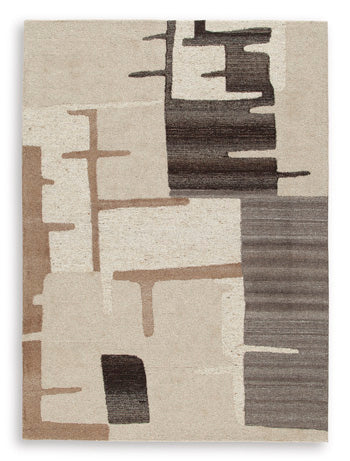 Kencher 8' x 10' Rug - Black/Gray;Brown/Beige