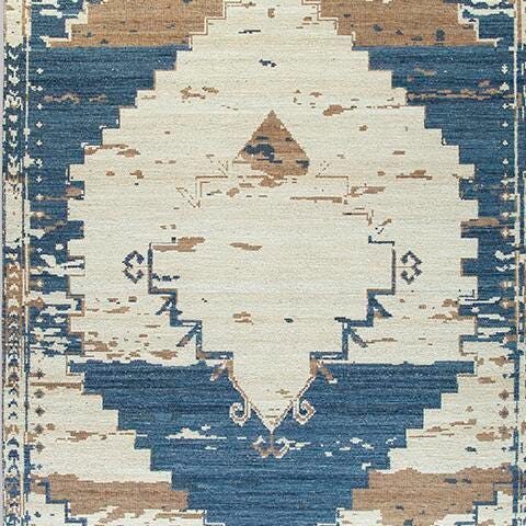 Varnler 8' x 10' Rug - Blue;Brown/Beige