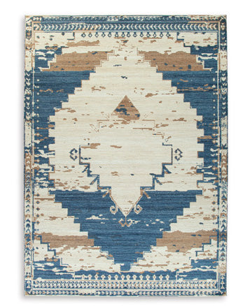 Varnler 8' x 10' Rug - Blue;Brown/Beige
