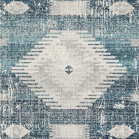 Daddridge 8' x 10' Rug - White;Black/Gray;Blue