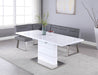 Contemporary Dining Set w/ Extendable White Table & Nook RACHEL-2PC