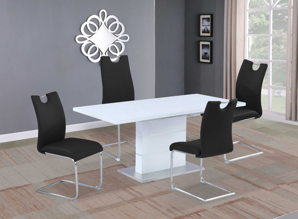 Contemporary Extendable White Wooden Dining Table
