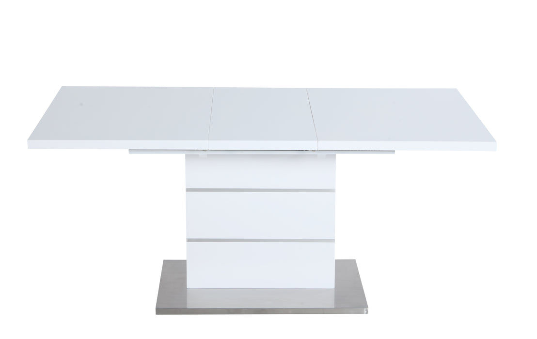 Contemporary Extendable White Wooden Dining Table RACHEL-DT