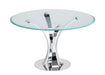 Contemporary Round Glass Dining Table w/ Steel Pedestal Base REBECA-DT-RND