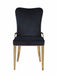 Contemporary Side Chair w/ Golden Legs - 2 per box RILEY-SC-GLD-BLK