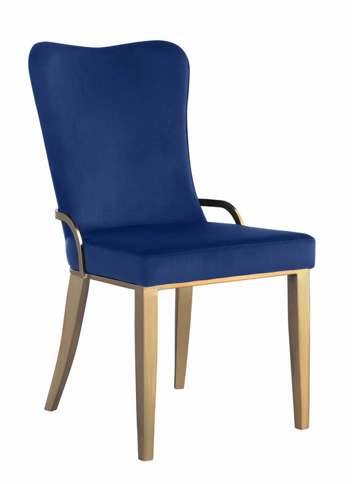 Contemporary Side Chair w/ Golden Legs - 2 per box RILEY-SC-GLD-BLU