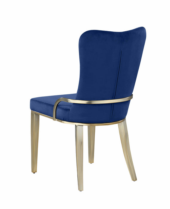 Contemporary Side Chair w/ Golden Legs - 2 per box RILEY-SC-GLD-BLU