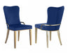 Contemporary Side Chair w/ Golden Legs - 2 per box RILEY-SC-GLD-BLU