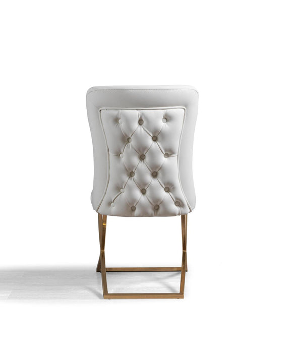 Pearl white pu/gold -chair