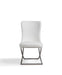 Pearl white pu/silver-chair