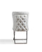 Pearl white pu/silver-chair