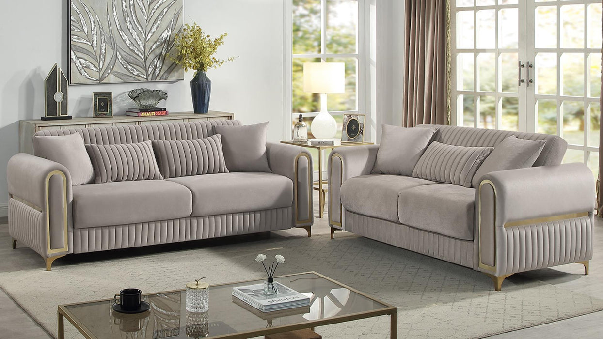 Ruby Living Room Set – Ruby 2 Pc Living Room Set in Taupe by Galaxy Home Furnishings