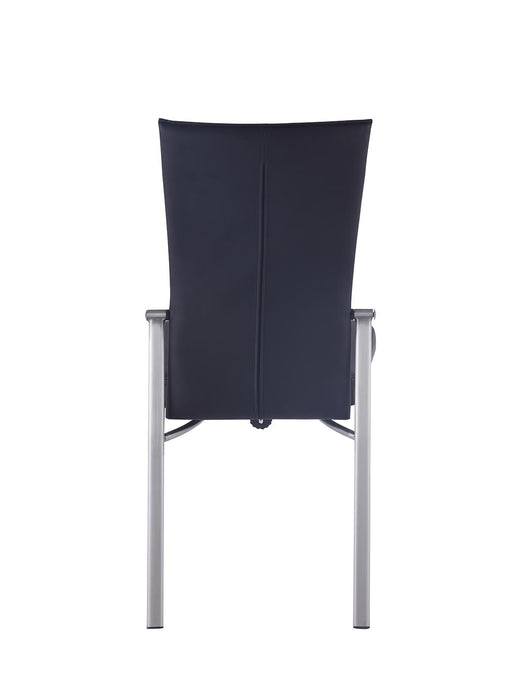 Contemporary Motion-Back Side Chair w/ Brushed Steel Frame - 2 per box MOLLY-SC-BLK-BSH