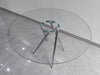 Contemporary 47" Round Glass Table w/ Tapered Base BEATRIZ-DT