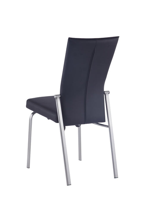 Contemporary Motion-Back Side Chair w/ Brushed Steel Frame - 2 per box MOLLY-SC-BLK-BSH