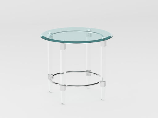 Contemporary Round Glass Top Lamp Table 4038-LT