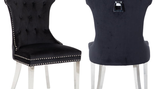 Rita Dining Chair – Rita Stainless Steel Legs Black - 2 Chairs Per BOX by Galaxy Home Furnishings