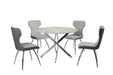 Contemporary Dining Set w/ Marbleized Melamine Table Top & Gray Chairs SANDRA-5PC