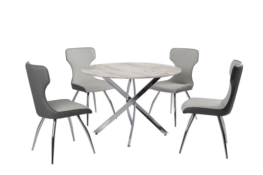 Contemporary Marbleized Melamine Dining Table