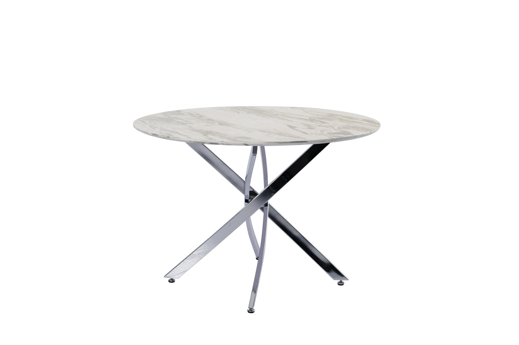 Contemporary Marbleized Melamine Dining Table