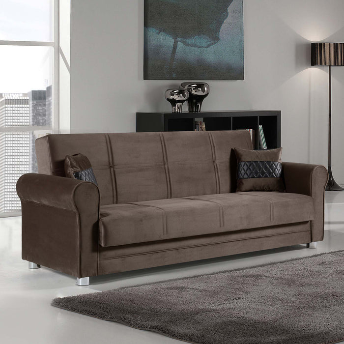 Ottomanson Sara Collection Upholstered Convertible Sofabed with Storage