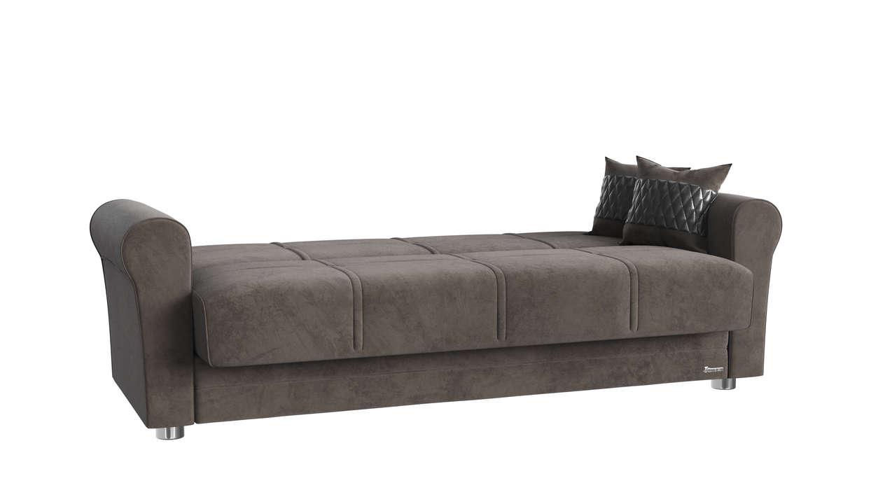 Ottomanson Sara Collection Upholstered Convertible Sofabed with Storage