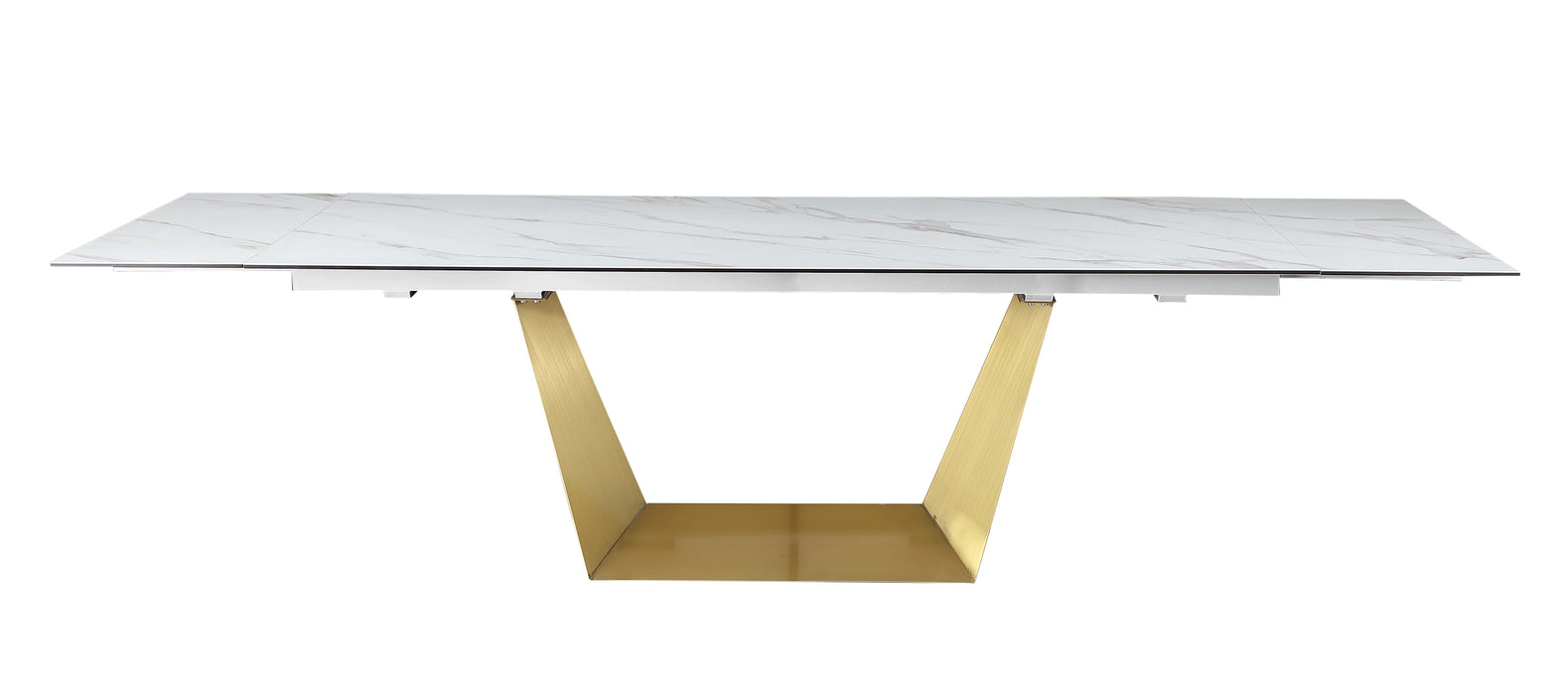 Contemporary Extendable Ceramic Top Dining Table w/ Golden Base SCARLETTE-DT