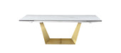 Contemporary Extendable Ceramic Top Dining Table w/ Golden Base SCARLETTE-DT