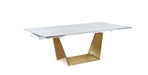 Contemporary Extendable Ceramic Top Dining Table w/ Golden Base SCARLETTE-DT