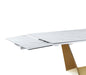 Contemporary Extendable Ceramic Top Dining Table w/ Golden Base SCARLETTE-DT