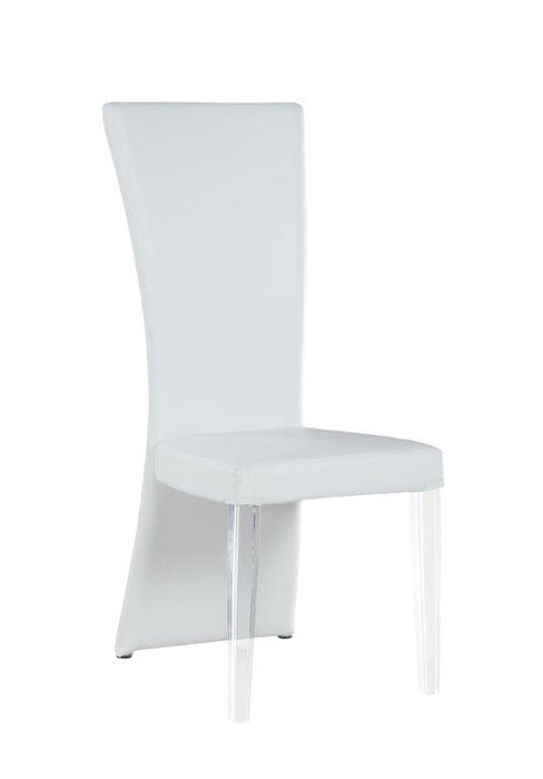 Contemporary High-Back Side Chair w/ Acrylic Legs - 2 per box SIENA-SC-WHT