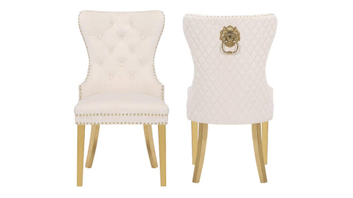 Simba Dining Chair – Simba Gold Legs Beige - 2 Chairs per BOX by Galaxy Home Furnishings