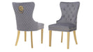 Simba Dining Chair – Simba Gold Legs Dark Gray - 2 Chairs per BOX by Galaxy Home Furnishings