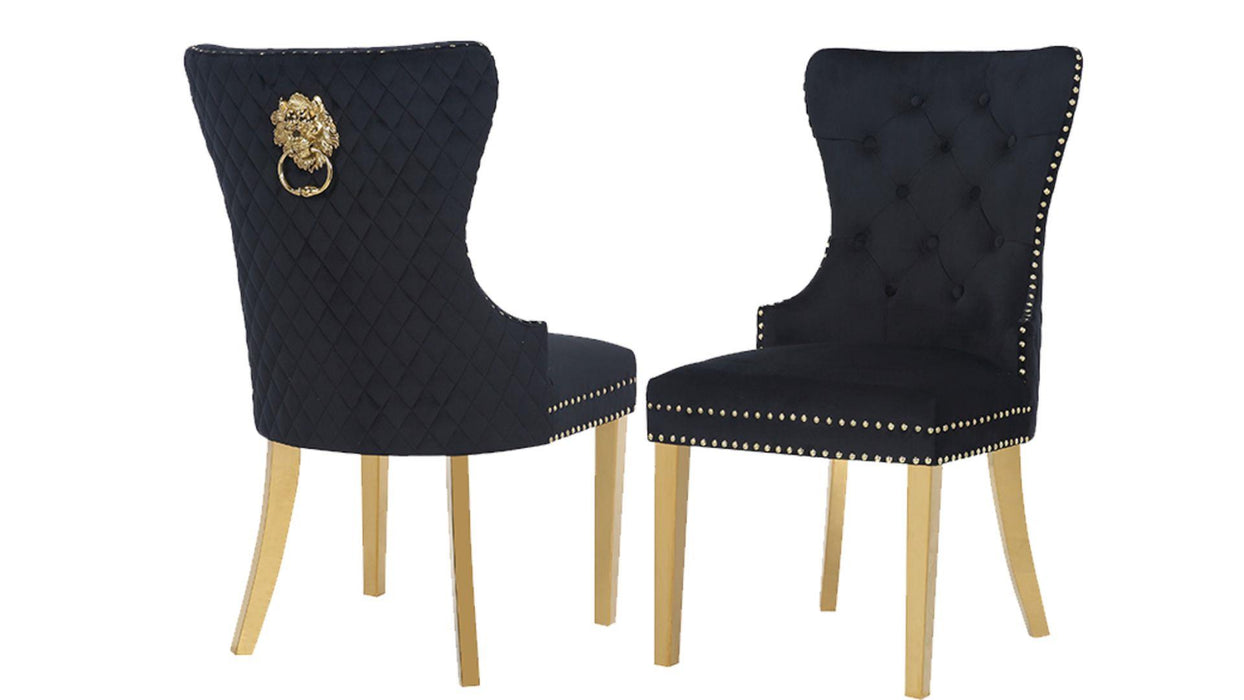Simba Dining Chair – Simba Gold Legs Black - 2 Chairs per BOX by Galaxy Home Furnishings