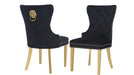 Simba Dining Chair – Simba Gold Legs Black - 2 Chairs per BOX by Galaxy Home Furnishings