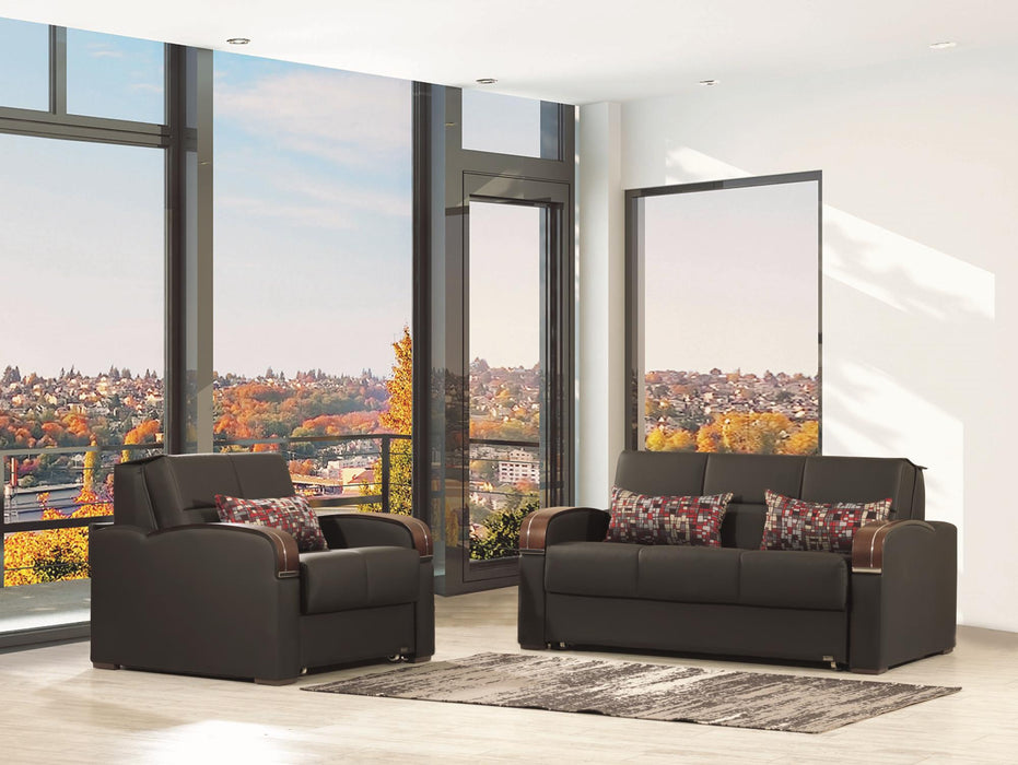Sleep Plus - Black Pu Living Room Set