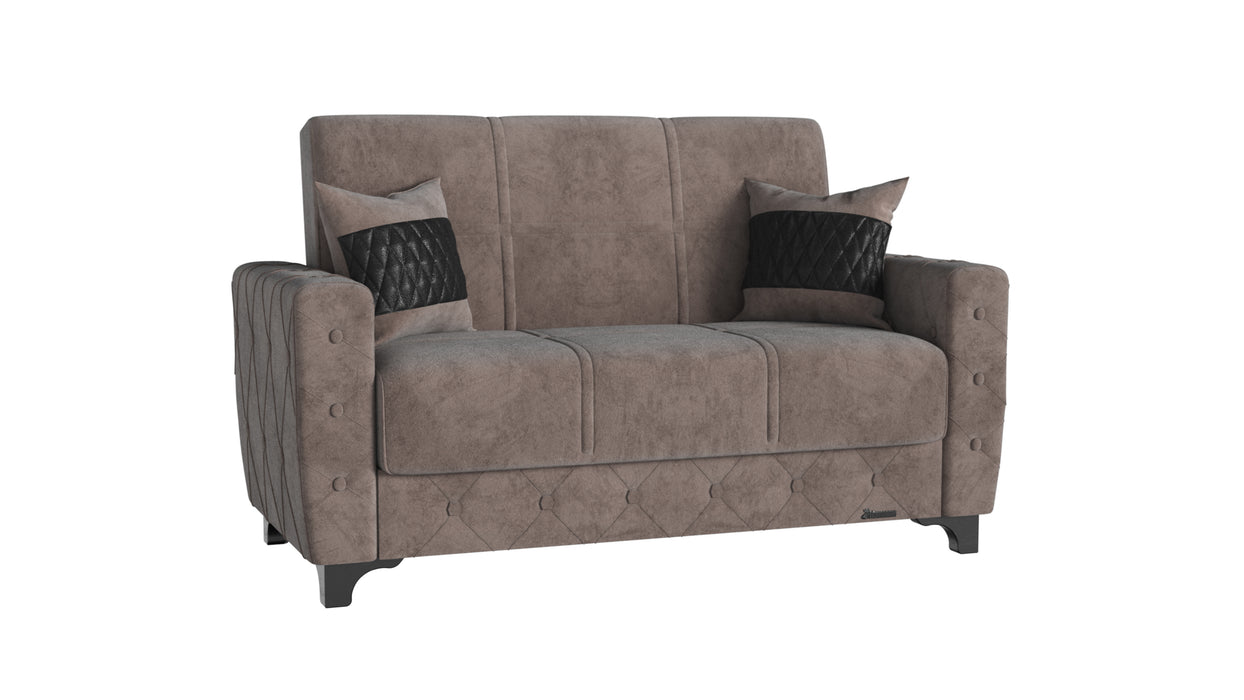 Ottomanson Sultan Collection Upholstered Convertible Loveseat with Storage