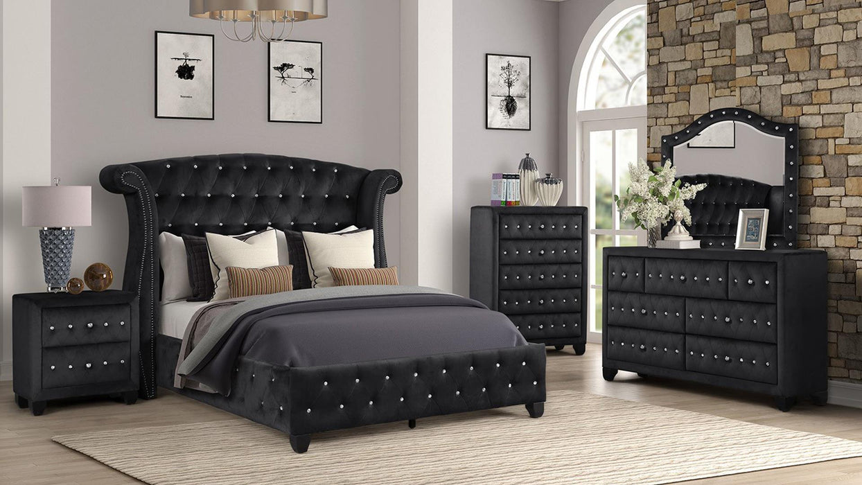 Sophia Bedroom Set – Sophia King 5 Pc Bedroom Set in Black by Galaxy Home Furnishings
