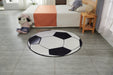 Sports Theme Shaped Printed Low Pile Area Rug (4-ft Diameter)