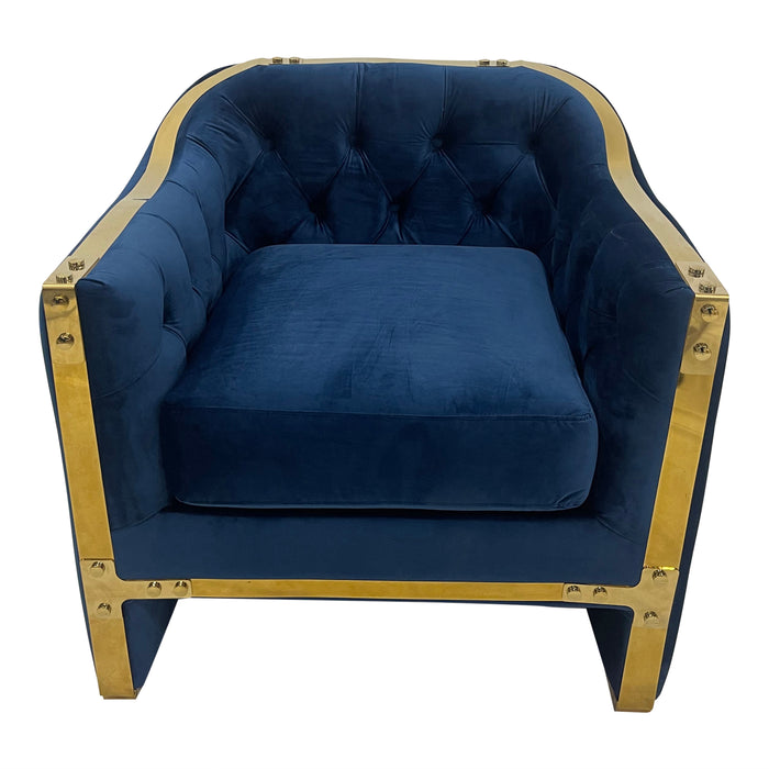 Timeless Navy and Gold Sofa Chair