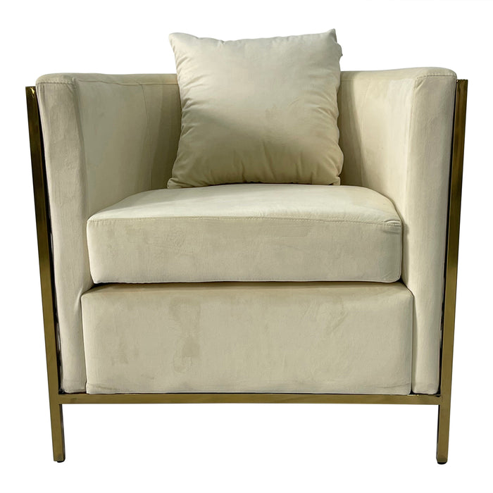 Timeless Beige and Gold Sofa Chair
