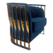 Timeless Navy Blue and Gold Sofa Chair