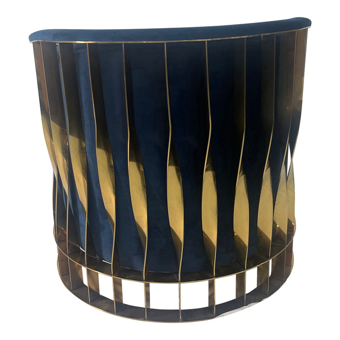 Timeless Navy Blue and Gold Sofa Chair