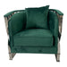 Timeless Green and Silver Sofa Chair