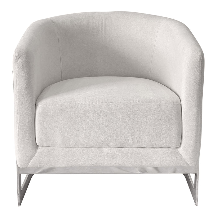 Timeless White and Silver Sofa Chair