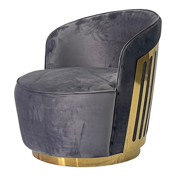 Timeless Smokey Gray and Gold Sofa Chair