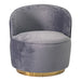 Timeless Smokey Gray and Gold Sofa Chair