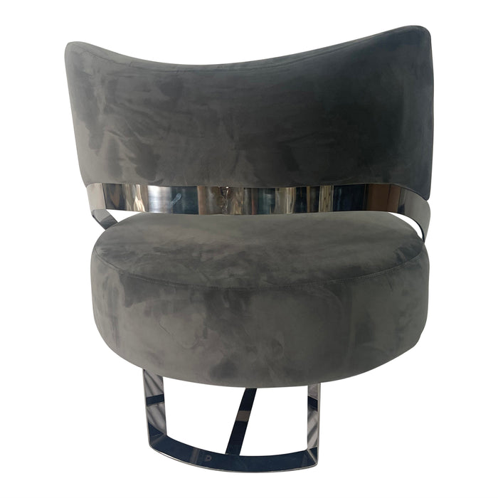 Timeless Ash Gray and Silver Sofa Chair
