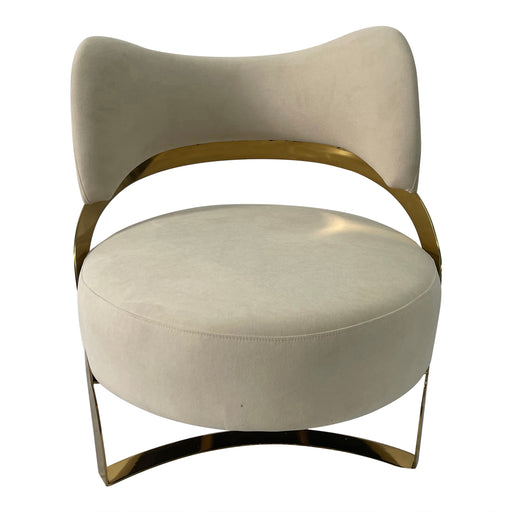 Timeless Light Beige and Gold Sofa Chair