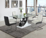 Modern Dining Set w/ Glass Table & 2-Tone Chairs STELLA-5PC